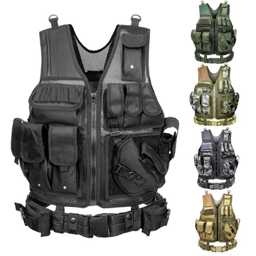 CS TRAINING HUNTING BLACK TACTICAL VEST STURDY MILITARY COMBAT VEST